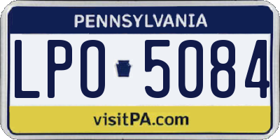 PA license plate LPO5084