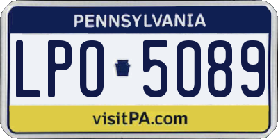 PA license plate LPO5089