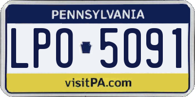 PA license plate LPO5091