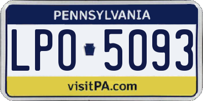 PA license plate LPO5093