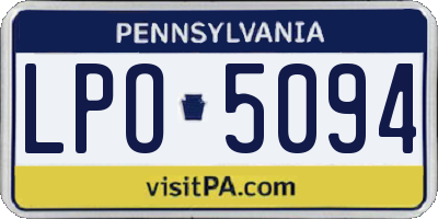 PA license plate LPO5094