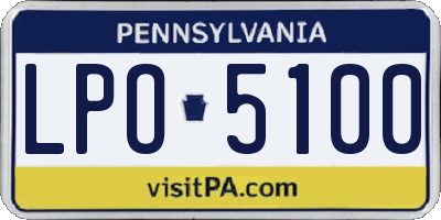 PA license plate LPO5100