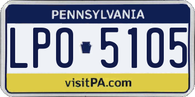 PA license plate LPO5105