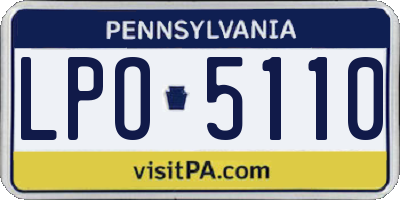 PA license plate LPO5110