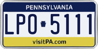 PA license plate LPO5111