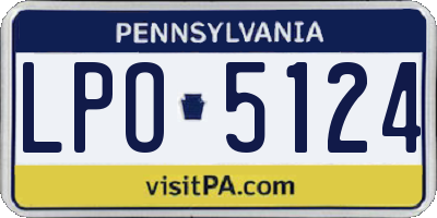 PA license plate LPO5124