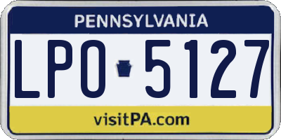 PA license plate LPO5127