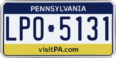 PA license plate LPO5131