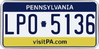 PA license plate LPO5136
