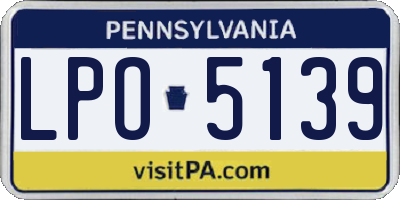 PA license plate LPO5139