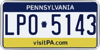 PA license plate LPO5143