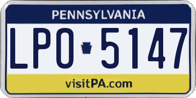 PA license plate LPO5147