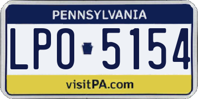 PA license plate LPO5154
