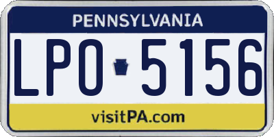 PA license plate LPO5156