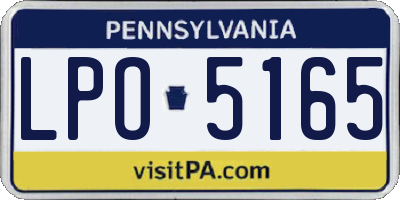 PA license plate LPO5165