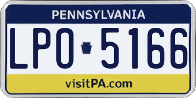 PA license plate LPO5166