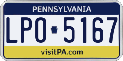 PA license plate LPO5167