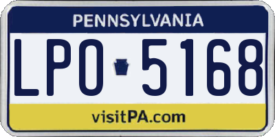 PA license plate LPO5168