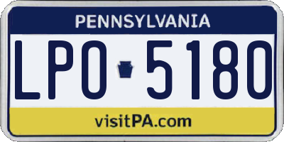 PA license plate LPO5180