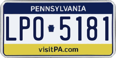 PA license plate LPO5181