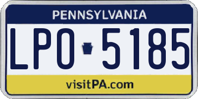 PA license plate LPO5185