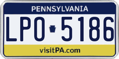 PA license plate LPO5186