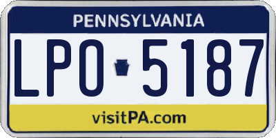 PA license plate LPO5187