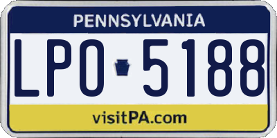 PA license plate LPO5188