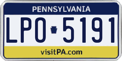 PA license plate LPO5191