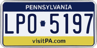PA license plate LPO5197