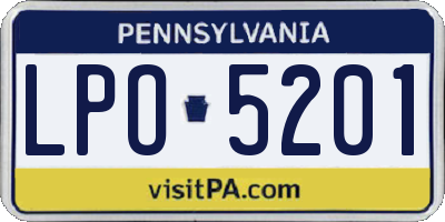PA license plate LPO5201