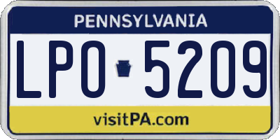PA license plate LPO5209