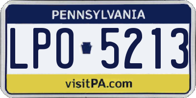 PA license plate LPO5213