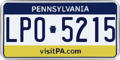 PA license plate LPO5215
