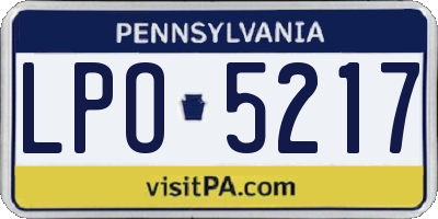 PA license plate LPO5217