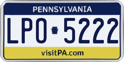 PA license plate LPO5222