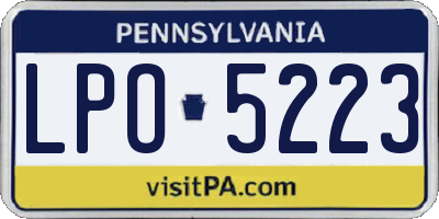 PA license plate LPO5223