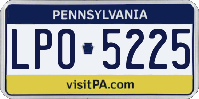 PA license plate LPO5225