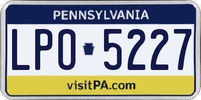 PA license plate LPO5227
