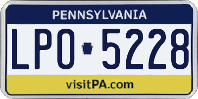 PA license plate LPO5228