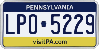 PA license plate LPO5229