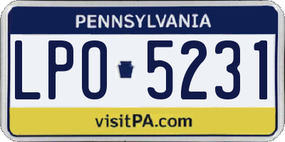 PA license plate LPO5231