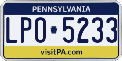 PA license plate LPO5233