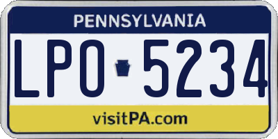 PA license plate LPO5234