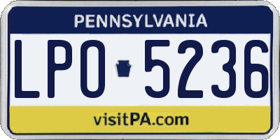PA license plate LPO5236
