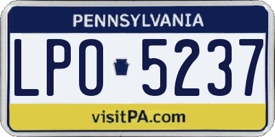 PA license plate LPO5237