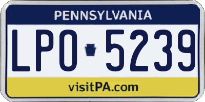 PA license plate LPO5239