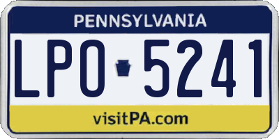 PA license plate LPO5241