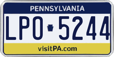 PA license plate LPO5244