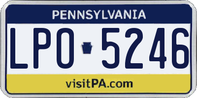 PA license plate LPO5246